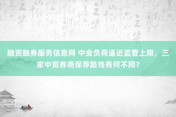 融资融券服务信息网 中金负荷逼近监管上限，三家中资券商保荐路线有何不同？